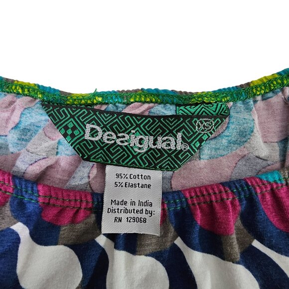 Desigual Womens Multicolor Floral Print Short-Sleeve Dress XS 95% Cotton - Picture 3 of 5